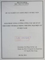 giải pháp tăng cường công tác quản lý thuế đối với hoạt động thương mại điện tử ở việt nam
