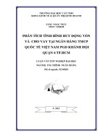 phân tích tình hình huy động vốn và cho vay tại ngân hàng tmcp quốc tế việt nam pgd khánh hội quận 4 tp.hcm