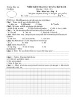 ĐỀ KT HKII KHOA HỌC 4