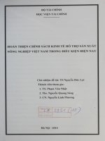 hoàn thiện chính sách kinh tế hổ trợ sản xuất nông nghiệp việt nam trong điều kiện hiện nay