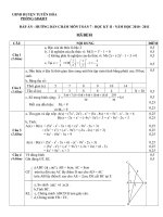 Đáp án toán 7 HK II năm học 2010   2011