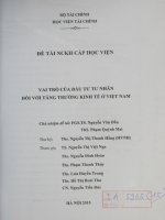 vai trò của đầu tư tư nhân đối với tăng trưởng kinh tế ở việt nam