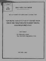 vận dụng ias 12 và vas 17 vào kế toán thues thu nhập doanh nghiệp trong giai đoạn hiện nay