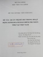 quản trị rủi ro trong hoạt động kinh doanh bảo hiểm phi nhân thọ tai việt nam