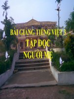 Bài giảng tiếng việt 3 tuần 4 bài tập đọc   người mẹ 