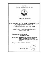 đièu tra tri thức sử dụng “bài thuổc tắm” của cộng đòng người dao ở một sổ xã mièn bâc việt nam
