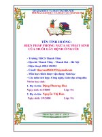 vận dụng kiến thức liên môn giải quyết tình huống biện pháp phòng ngừa sự phát sinh của muỗi gây bệnh ở người