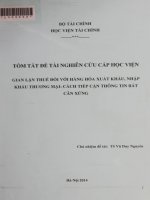 gian lận thuế đối với hàng hóa xuất nhập khẩu thương mại cách tiếp cận thông tin bất cân xứng