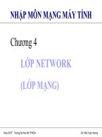 Bài giảng Nhập môn mạng máy tính: Chương 4  Ninh Xuân Hương Bài giảng