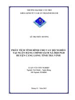 phân tích tình hình cho vay hộ nghèo tại ngân hàng chính sách xã hội pgd huyện càng long tỉnh trà vinh