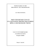 phân tích rủi ro lãi suất của ngân hàng thương mại cổ phần đông á chi nhánh sóc trăng