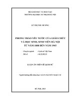 Phong trào yêu nước của giáo chức và học sinh, sinh viên hà nội từ năm 1888 đến năm 1945