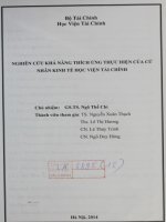 nghiên cứu khả năng thích ứng thực hiện của cử nhân kinh tế học viện hành chính