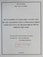 giải pháp tăng cường hoạt động giám sát của các sở giao dịch chứng khoán việt nam