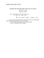 Đề kiểm tra Hóa 10 CB lần 4