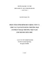 phân tích tình hình huy động vốn và cho vay tại ngân hàng thương mại cổ phần ngoại thương việt nam chi nhánh châu đốc