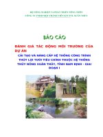 Cải tạo và nâng cấp hệ thống công trình thủy lợi tưới tiêu chính thuộc hệ thống thủy nông xuân thủy, tỉnh nam định – giai đoạn i