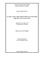 Khóa luận tốt nghiệp vật lý Tổ chức tự học theo nhóm (THTN) trong dạy học phần nhiệt học vật lí lớp 8 trung học cơ sở (THCS)