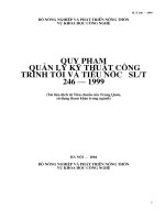 QUY PHẠM QUẢN LÝ KỸ THUẬT CÔNG TRÌNH TƯỚI VÀ TIÊU NƯỚC SLT 246 1999