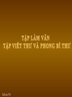 Bài giảng tiếng việt 3 tuần 10 bài tập làm văn   tập viết thư và phong bì thư 