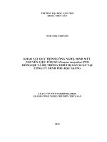 khảo sát quy trình công nghệ, định mức nguyên liệu tôm sú (penaeus monodon) pto đông iqf và hệ thống thiết bị sản xuất tại công ty minh phúhậu giang
