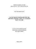 lập kế hoạch kinh doanh thị trường nội địa công ty cổ phần may tây đô