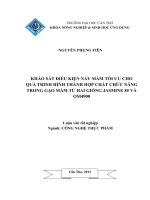 khảo sát điều kiện nảy mầm tối ưu cho quá trình hình thành hợp chất chức năng trong gạo mầm từ hai giống jasmine 85 và om4900