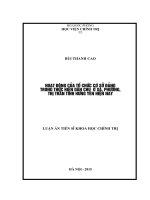 Hoạt động của tổ chức cơ sở  trong thực hiện dân chủ ở xã, phường, thị trấn tỉnh Hưng yên hiện nay