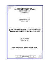 quan niệm nghệ thuật về con người trong tiểu thuyết hồ biểu chánh