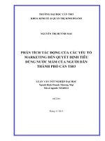 phân tích tác động của các yếu tố marketing đến quyết định tiêu dùng nước mắm của người dân thành phố cần thơ