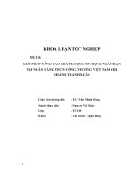 GIẢI PHÁP NÂNG CAO CHẤT LƯỢNG tín DỤNG NGẮN hạn tại NGÂN HÀNG TPCM CÔNG THƯƠNG VIỆT NAM CHI NHÁNH THANH XUÂN