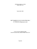 thử nghiệm sản xuất mắm tôm chua từ tôm đất (metapenaeus ensis)