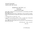 Đề kiểm tra Hóa 11 NC lần 4 (có đáp  án)