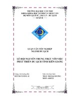 lễ hội nguyễn trung trực với việc phát triển du lịch tỉnh kiên giang