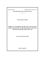 Nghiên cứu tổ hợp phụ gia để nâng cao khả năng chống thấm nước của bê tông đầm lăn sử dụng cho đập trong điều kiện Việt Nam