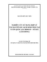 Luận văn thạc sĩ Nghiên cứu sử dụng hợp lý tài nguyên du lịch sinh thái vườn quốc gia bidoup – núi bà (lâm đồng)