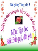 Bài giảng tiếng việt 3 tuần 11 bài tập đọc   đất quý, đất yêu 