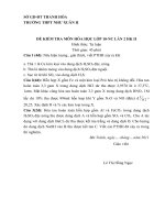 Đề kiểm tra Hóa 10 NC lần 4