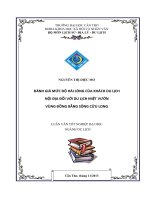 đánh giá mức độ hài lòng của khách du lịch nội địa đối với du lịch miệt vườn vùng đồng bằng sông cửu long