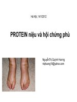 Bài giảng PROTEIN niệu và hội chứng phù