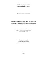 đánh giá chất lượng một số loại bia bán trên địa bàn thành phố cần thơ