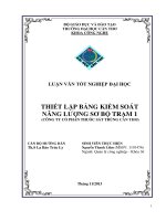 thiết lập bảng kiểm soát năng lượng sơ bộ trạm 1 (công ty cổ phần thuốc sát trùng cần thơ)