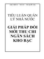 TIỂU LUẬN QUẢN LÝ NHÀ NƯỚC: GIẢI PHÁP ĐỔI MỚI THU CHI NGÂN SÁCH KHO BẠC