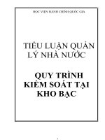 TIỂU LUẬN QUẢN LÝ NHÀ NƯỚC: QUY TRÌNH KIỂM SOÁT TẠI KHO BẠC