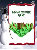 Bài giảng tiếng việt 3 tuần 12 bài tập đọc   nắng phương nam 