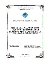một số giải pháp nâng cao hiệu quả vận hành chuỗi cung ứng mặt hàng thuốc lá (công ty tnhh vinataba – philip morris)