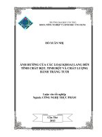 ảnh hưởng của các loại khoai lang đến tính chất bột, tinh bột và chất lượng bánh tráng tươi