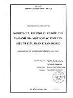 Nghiên cứu phương pháp điều chế và đánh giá một số đặc tính của siêu vi tiểu phân titan dioxid