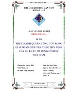 thực hành quyền công tố trong giai đoạn điều tra theo quy định của bộ luật tố tụng hình sự việt nam