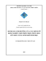 đánh giá ảnh hưởng của các kích cỡ rơm nghiền nhỏ phối trộn phân heo lên khả năng sinh khí sinh học
